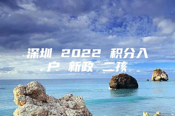 深圳 2022 积分入户 新政 二孩