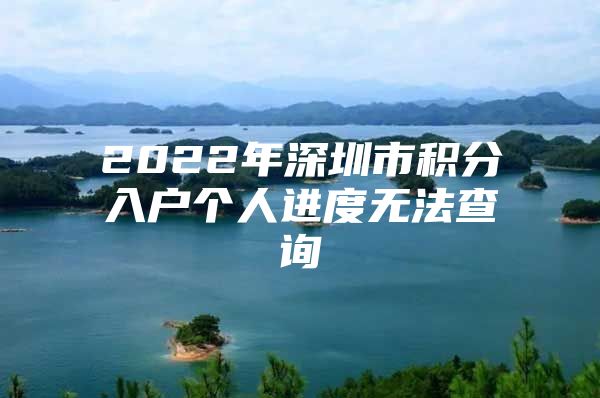 2022年深圳市积分入户个人进度无法查询