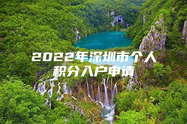 2022年深圳市个人积分入户申请