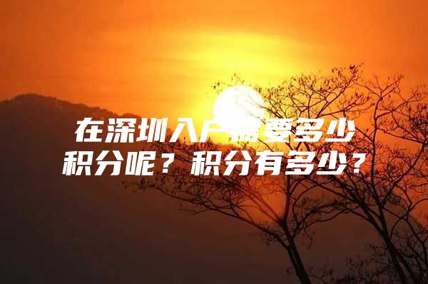 在深圳入户需要多少积分呢？积分有多少？