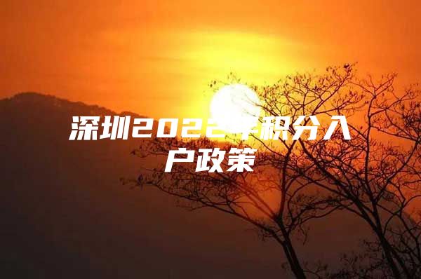 深圳2022年积分入户政策