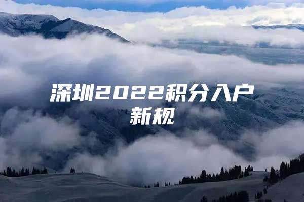 深圳2022积分入户新规