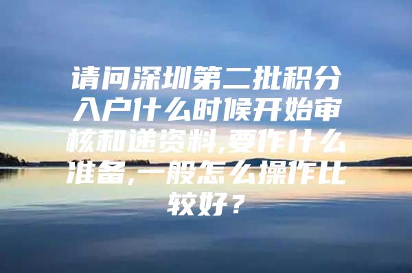 请问深圳第二批积分入户什么时候开始审核和递资料,要作什么准备,一般怎么操作比较好？