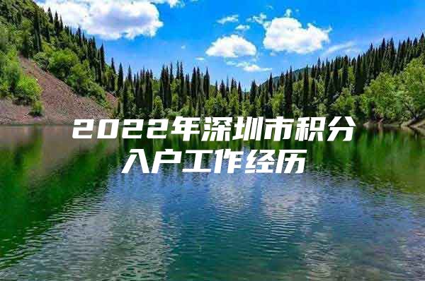 2022年深圳市积分入户工作经历