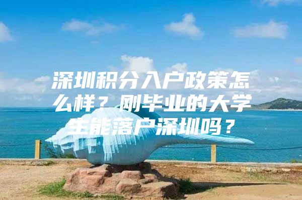 深圳积分入户政策怎么样？刚毕业的大学生能落户深圳吗？