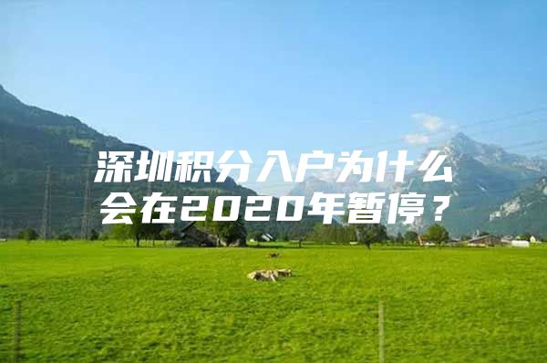 深圳积分入户为什么会在2020年暂停？