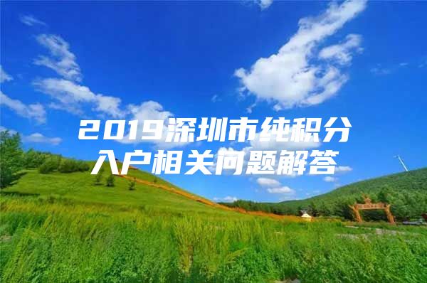 2019深圳市纯积分入户相关问题解答