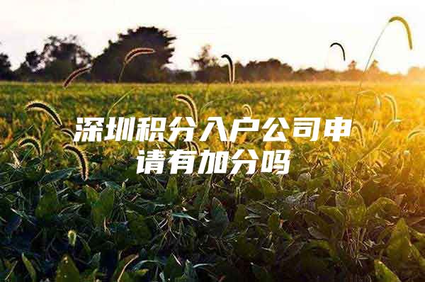 深圳积分入户公司申请有加分吗