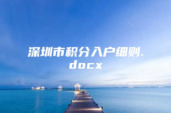 深圳市积分入户细则.docx