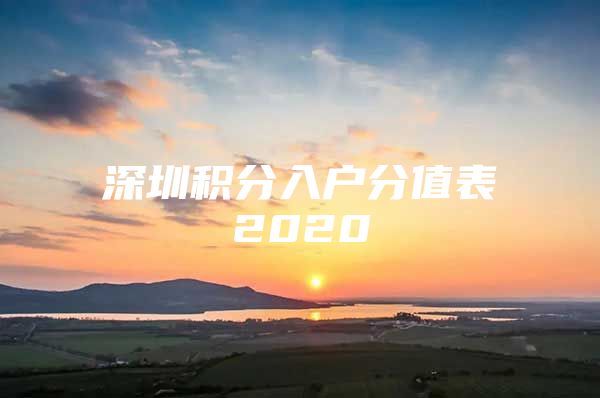 深圳积分入户分值表2020