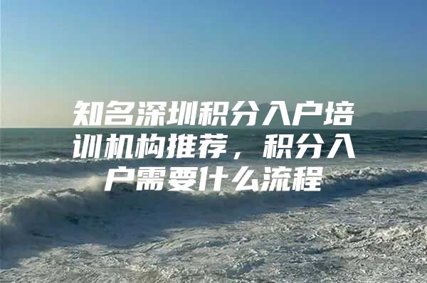 知名深圳积分入户培训机构推荐，积分入户需要什么流程