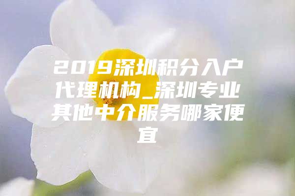 2019深圳积分入户代理机构_深圳专业其他中介服务哪家便宜