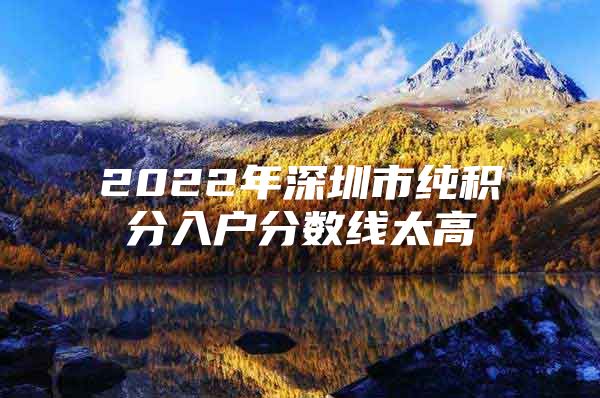 2022年深圳市纯积分入户分数线太高