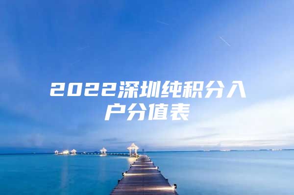 2022深圳纯积分入户分值表