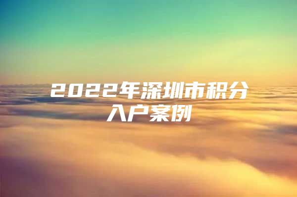 2022年深圳市积分入户案例