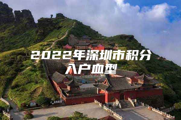 2022年深圳市积分入户血型